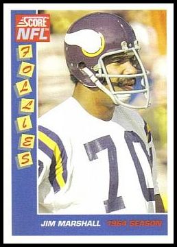 1992 Score NFL Football Follies 3 Jim Marshall